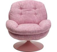 Kare Sillón Giratorio de diseño Cosy, Rosa, 84 x 81 x 83 cm, Altura del Asiento 46 cm, Giratorio 360°, Silla Retro, Muebles de salón, Color Rosa