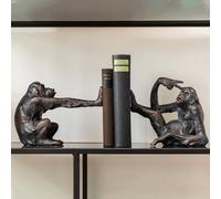 Kare Design Sujetalibros Mono Set de 2 Negro, objeto, sujetalibros estantería, motivo mono, accesorio, decoración para estanterías o aparadores, escultura decorativa, decoración, 17x20x10 cm