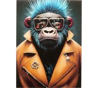 Kare WTD Fashion Gorilla - Cuadro de pared (vidrio templado de seguridad de 4 mm, cristal de seguridad ESG, diseño animal, mono, arte de pared, imagen, dormitorio, salón, vidrio, polipropileno, 80 x