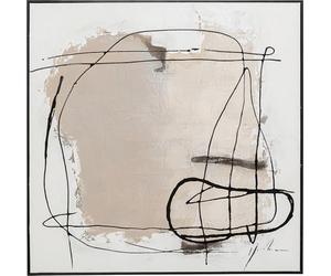 Kare WTD - Lienzo decorativo (100 x 100 cm), diseño de plumón, color gris