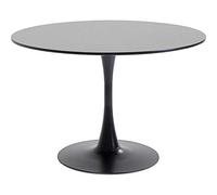 Kare WTD Schickeria - Mesa de Comedor (110 cm de diámetro, Estructura de Acero, Mesa de Madera revestida, Capacidad para 4-6 Personas, 74 x 110 x 110 cm), Color Negro