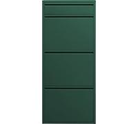 Kare Zapatero de diseño Caruso 3+1, Verde, Estrecho, Ahorra Espacio, 119 x 50 x 15 cm, con Compartimento para Llaves, Zapatero, Acero, con Espacio para 6 Pares de Zapatos, Pasillo