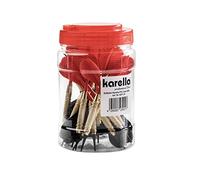 Karella Pack de 24 Dardos Cuerpo Laton Punta plástico completos