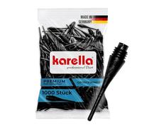 Karella Puntas de Dardos Profesionales Premium, Fabricadas en Alemania, 1000 Unidades, Gruesas, ¼ BSF (6,3 mm), Rosca Grande para Dardos Blandos, Puntas de plástico para Dardos electrónicos,