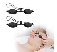 KARELLS 2 Piezas Gafas LPL de Bronceado Ajustables - Protección Ocular UV e Infrarroja - Parche Ocular de Seguridad Para Belleza (Negro)