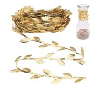 KARELLS Enredadera Dorada Decorada,10M Vides Artificiales Dorado Guirnaldas,Hojas Hiedra Ratán Dorado,Hiedra Artificial Guirnalda,Hoja Vid Artificial,für Party,Hochzeit,Zeremonie,Lampen-Dekoration