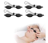 KARELLS Gafas de Solarium, 4 Piezas Gafas de Bronceado, Gafas de Protección Ajustables Parche Ocular para Terapia de Luz LED, Depilación IPL, Protección UV