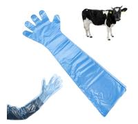 KARELLS Guantes Veterinarios,Guantes de Inseminación Desechables,30 PCS Plástico Guante de Inseminación,90cm Guante Desechable Veterinario,Brazo largo Examen de Aartificial