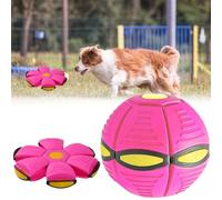 KARELLS Pelota Voladora de Juguete para Mascotas, Bola Voladora para Perros, Mascotas Bola De Platillo Volador, Frisbee Ball Juguete, Pelota de Juguete para Perros, Mascotas Frisbee Ball, Rosa, 1Pcs