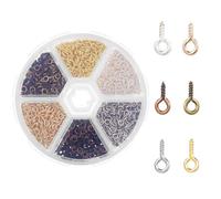 KARELLS Pines De Ojo De Tornillo, Hembrillas, 900 Piezas Pequeños Mini Ojos Tornillos Perno, Ojal Tornillo Para Joyería, Tornillo De Ojo, Para Manualidades, Bricolaje, Joyería Y Decoración, 4x8 mm