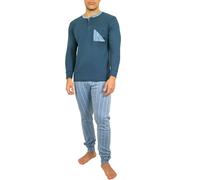 Karelpiù - Pijama de hombre de algodón Interlock, pijama de invierno cálido y suave, comodidad total, pijama de invierno para hombre con bolsillos, idea regalo, Modelo 8, XXL