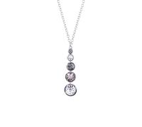 Karen Millen Collar con colgante de lágrima de cristal para mujer (cristal plateado y negro), Latón