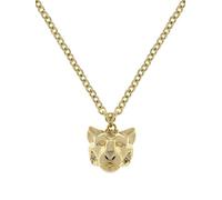 Karen Millen Collar con colgante de leopardo para mujer (cristal dorado y negro)
