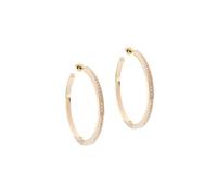 Karen Millen Pendientes de aro grandes de cristal para mujer (dorado/cristal transparente), Latón