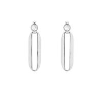 Karen Millen Pendientes de gota de elipse de cristal para mujer (plata/cristal transparente), Latón