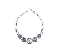 Karen Millen Pulsera de lágrima de cristal para mujer (diamantes plateados/negros multicristales), Latón