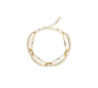 Karen Millen Pulsera elipse de cristal para mujer (dorado/cristal transparente), Latón