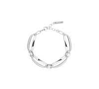 Karen Millen Pulsera elipse de cristal para mujer (plata/cristal transparente), Latón