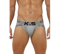 KAREN SPACE Jockstrap Hombre Suspensorio Sexy Tanga Transpirable Slips Deportivo Ropa Interior Thong, Gris, L
