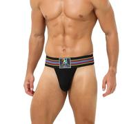 KAREN SPACE Jockstrap para Hombre Tanga Slips Suspensorio Transpirable Thong Interior Ropa Deportivo Calzoncillos, Negro, XL