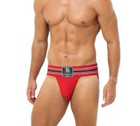 KAREN SPACE Jockstrap para Hombre Tanga Slips Suspensorio Transpirable Thong Interior Ropa Deportivo Calzoncillos, Rojo, XL