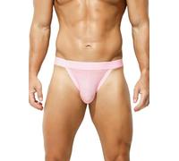 KAREN SPACE Tangas Sexys para Hombres, Hilo Dental T-Back de Tiro Bajo, Bikini Masculino, Rosado, L