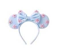 KARETT Diadema con orejas de ratón de perlas, diadema con orejas de Minnie brillantes, banda para el pelo con purpurina para decoración de fiesta, princesa, cosplay, azul cielo