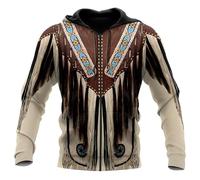 KarFri Sudadera con capucha para hombre, diseño de indios nativos americanos en 3D, con cremallera, sudadera con capucha, ropa deportiva, chaqueta casual, # 4, L