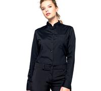Kariban - Camisa de manga larga con cuello estilo mandarín para mujer
