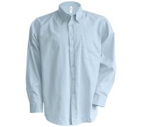 Kariban - Camisa Manga Larga Modelo Oxford Cuidado fácil (Tallas Grandes) Hombre Caballero - Trabajo/Boda/Fiesta (3XL) (Azul)