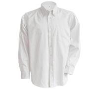 Kariban - Camisa Manga Larga Modelo Oxford Cuidado fácil (Tallas Grandes) Hombre Caballero - Trabajo/Boda/Fiesta (5XL) (Blanco)