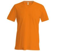 Kariban - Camiseta Básica Entallada con Cuello de Pico de Manga Corta - 100% algodón Primera Calidad Extra Suave (Extra Grande (XL)) (Naranja)
