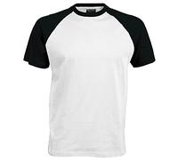 Kariban - Camiseta de manga corta para hombre blanco / negro Large