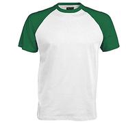 Kariban - Camiseta de manga corta para hombre blanco/verde X-Large