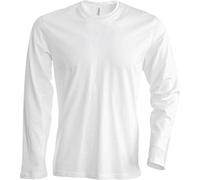 Kariban Herren T-Shirt Langarm Von notrash2003 (S, Weiß)