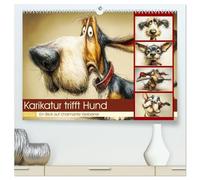 Karikatur trifft Hund. Ein Blick auf charmante Vierbeiner (hochwertiger Premium Wandkalender 2026 DIN A2 quer), Kunstdruck in Hochglanz: Künstlerische ... Charakterköpfen verschiedenster Hunde.