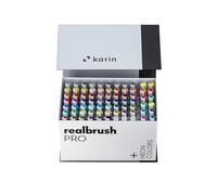 Karin Realbrush PRO Mega Box PLUS - 72 colores (incluyendo 12 colores de neón) + 3 mezcladores en un embalaje exclusivo para un uso fácil.