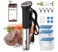 Karinear Sous Vide Roner Cocina Baja Temperatura, WI-FI, Pantalla LED, 1400W, Temperatura de Precisión, Función de Temporizador, Viene con un juego de bolsas