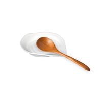 Karisky Spoon Rest for Stove Top, 5 Inch Ceramic Spoon Holder for Kitchen Counter, Cooking Spoon Holder for Utensils, Coffee Spoons, Spatula, Ladle, Tongs, White