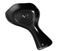 Karisky Spoon Rest for Stove Top, Large Ceramic Spoon Holder for Kitchen Counter, Cooking Spoon Holder for Utensils, Coffee Spoons, Spatula, Ladle, Tongs, Black