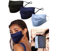 Karizma Beverly Hills Silk Face Mask 3 Pack. Blues Fashionable Designer Face Mask for Women. Facera de mascarilla de masa de tela lavable. Mscaras d