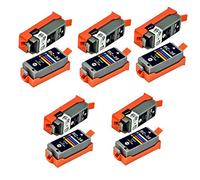 Karl Aiken 10 x (5noir, 5tricolore) PGI-35 CLI-36 Compatible para Canon PGI-35 CLI-36 Cartuchos de tinta compatible con Canon Pixma iP100 IP110 Mini 260 320