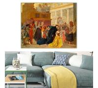 Karl Bryullov "El regreso del Papa Pío IX a Roma desde la Basílica Mayor" Impresión en lienzo Pintura Decoración del hogar 80x80cm Sin marco