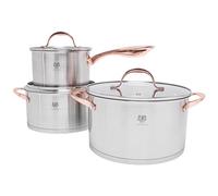KARL HAUSMANN Batería Cocina Acero Inoxidable 3 Ollas Inducción, 1.9-4.7 L | Bateria Cocina inox, 3 ollas, inducción, gas, eléctrica y vitrocerámica, tapas de vidrio