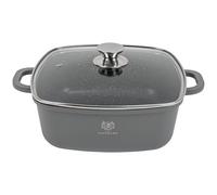 KARL HAUSMANN Cacerola Inducción 24 cm 4.4 L Antiadherente, GRANT | Olla de aluminio antiadherente PFLUON COOKMARK MARBLE, con tapa, para cocinas de inducción y horno hasta 220°C