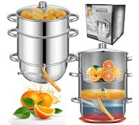 KARL HAUSMANN Extractor de Zumo a Vapor 8L Acero Inoxidable - Olla Vaporera para Inducción, Gas, Vitrocerámica y Eléctrica | Extractor de Frutas y Verduras Casero con Tubo, sin BPA, Gran Capacidad