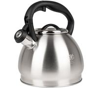 KARL HAUSMANN Hervidor de Agua para Inducción - 1,8L - Plateado Tetera de Acero Inoxidable con Silbato y Asa que No se Calienta - Para Induccion, Gas y Vitroceramica - Chaleira