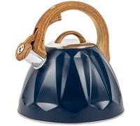KARL HAUSMANN Hervidor de Agua para Inducción - 3L - Azul Tetera de Acero Inoxidable con Silbato y Asa que No se Calienta - Para Induccion, Gas y Vitroceramica - Chaleira