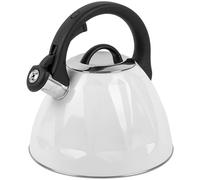 KARL HAUSMANN Hervidor de Agua para Inducción - 3L - Blanc Tetera de Acero Inoxidable con Silbato y Asa que No se Calienta - Para Induccion, Gas y Vitroceramica - Chaleira