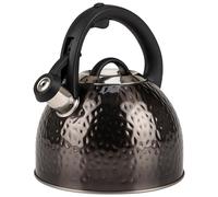 KARL HAUSMANN Hervidor de Agua para Inducción - 3L - Negro Tetera de Acero Inoxidable con Silbato y Asa que No se Calienta - Para Induccion, Gas y Vitroceramica - Chaleira